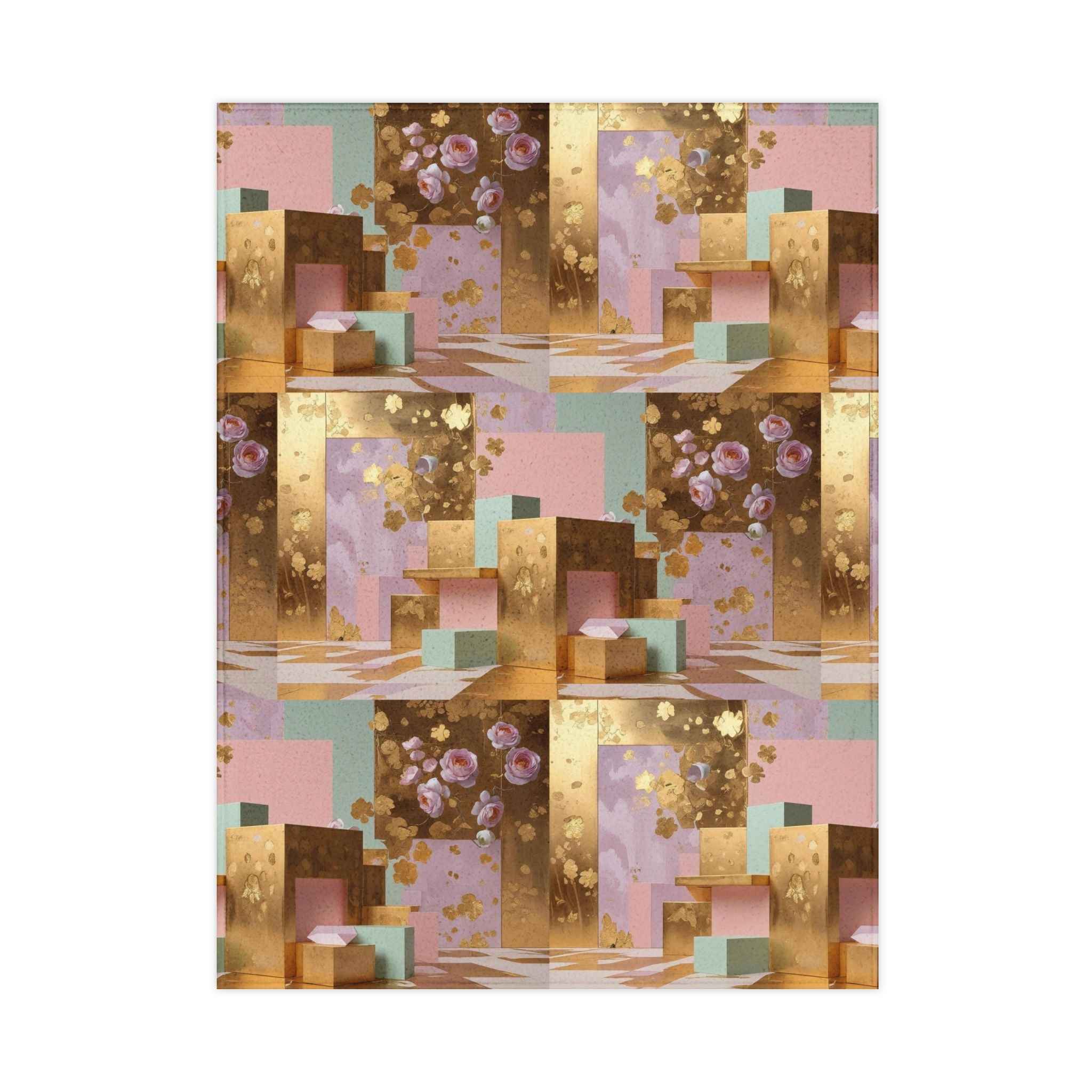 Pastel Geometric Toddler Blanket with Sparkle Design